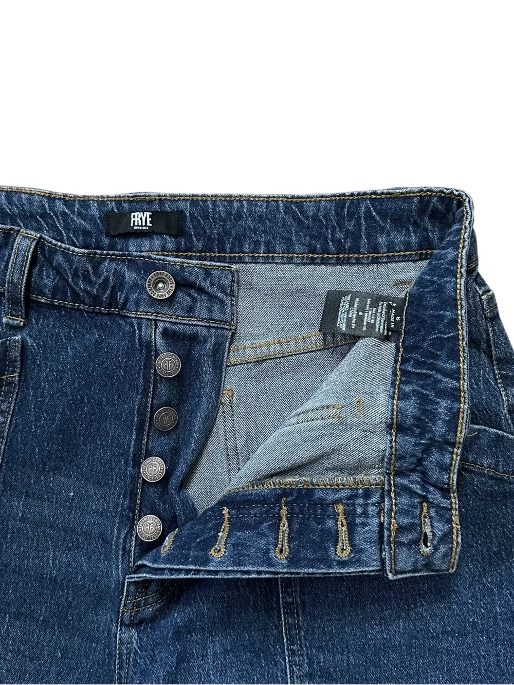 FRYE Barrel Style High Rise 5 Button Fly Cotton Stretch Jeans Size 6